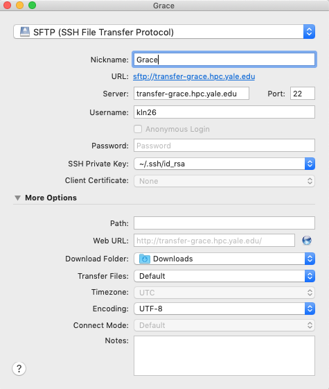 Cyberduck sample configuration.