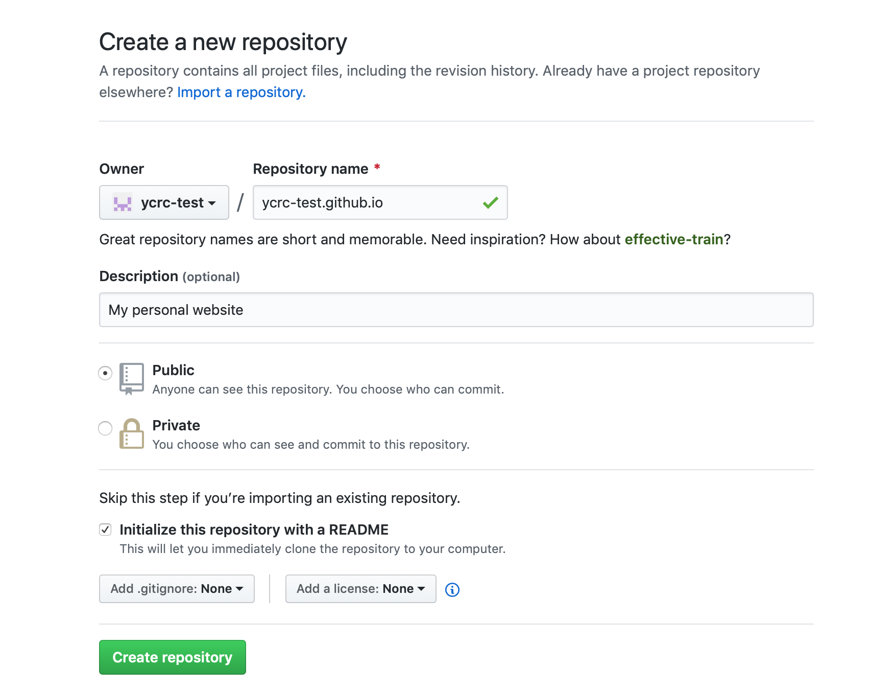 Create the repository