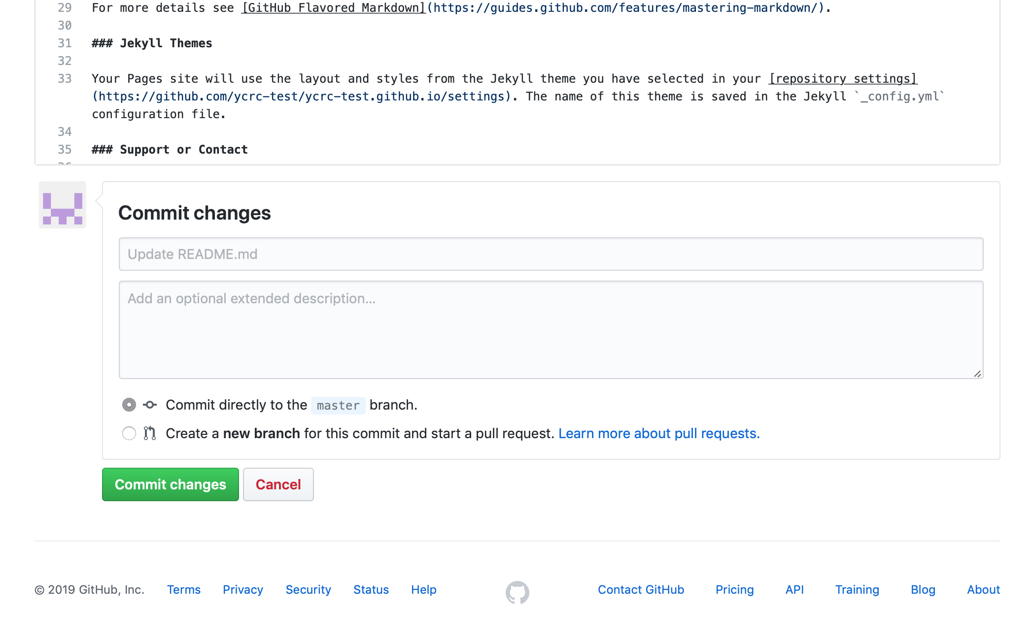 Commit changes